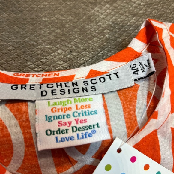 Gretchen Scott Kids Orange Tunic size 4/6 - Picture 6 of 9